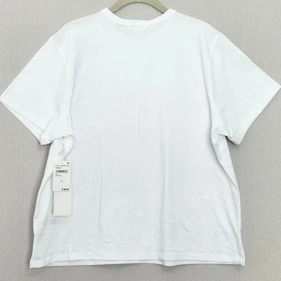 Good American Womens White Essential Short Sleeve Crewneck T-Shirt XL NEW - Picture 2 of 4